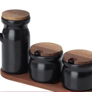 جای ادویه ایکیا مدل HULDHET مجموعه 2 عددی به همراه ظرف روغن